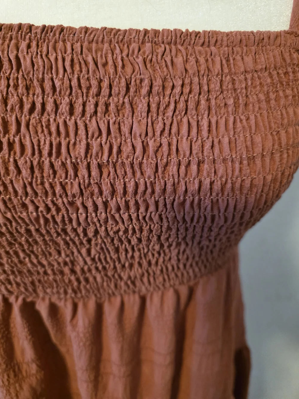 SHEIN Dusty Rose Smocked Tiered Spaghetti Strap Mini Dress - Picture 9 of 15